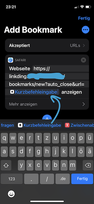 Screenshot demonstrating how to insert the input placeholder into the URL Screenshot