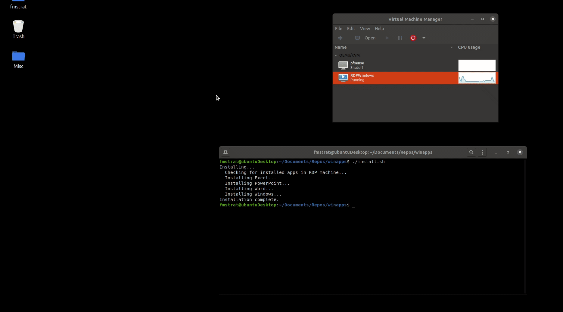 WinApps Demonstration Animation.